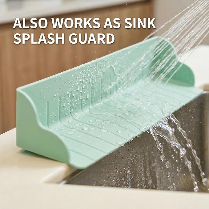 Splash Guard for Bathtub, Silicone Bathtub Splash Guard with Suction Cups, Tub Splash Guard Toy Tray Shelf for Kids, Bath Splash Guard Prevents Water Spills, Bathtub Toy Holder