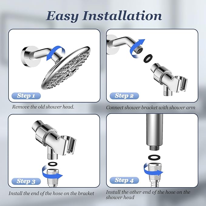 PWERAN Filtered Shower Head with Handheld, High Pressure Water Flow and Multiple Spray Modes Shower Head with Filter, Power Wash for Hard Water, Showerhead with ON/OFF Switch for Pets Bath