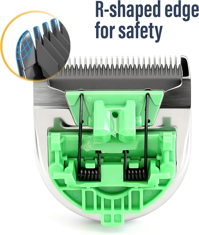 10FC Low Noise Pet Dog Grooming Clippers Replacement Blade, 440C Stainless Steel Fixed & Plated Ceramic Moving Detachable Blade, 1.9mm 1/13'' (1 Count)