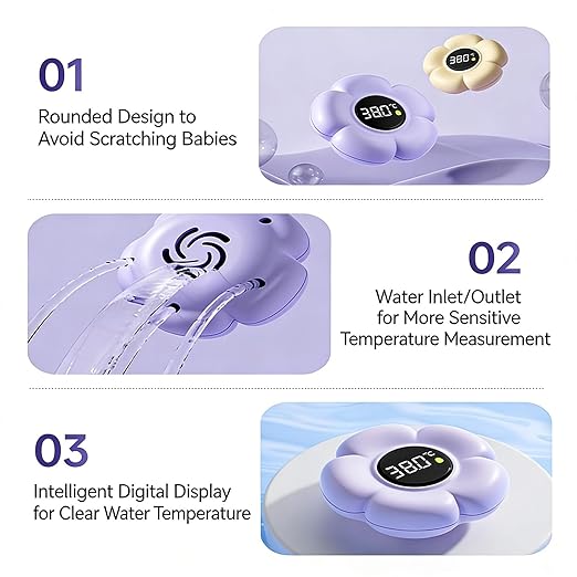 Floating Bath Thermometers Cartoon Flower Water Meter Digital Water Pool