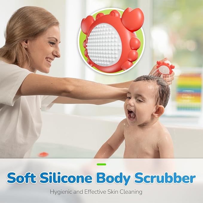 G-WACK Baby Bath Toys Shower Head Sprayer with Water Thermometer for New Borns, Toddlers and Kids | Baby Accessories, and Essentials in Bathtub or Sink | Shampoo Bath Rinser | USB Rechargeable V3