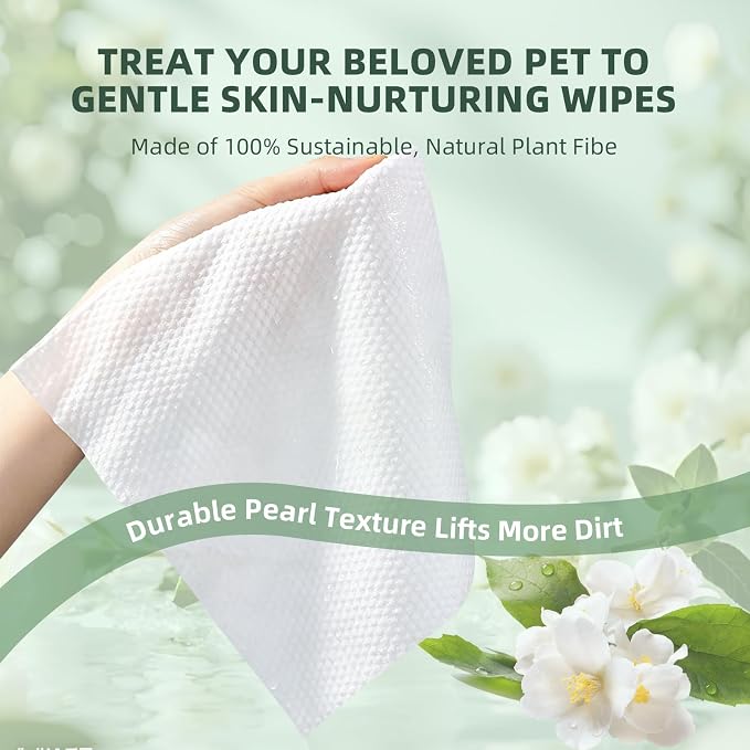 IMMHABI 400 Count Dog Wipes for Paws and Butt Hypoallergenic Pets Cleansing & Deodorizing Hygienic Puppy Wipe for Dogs Face and Body Wipes Cleaning Fur (White Tea)