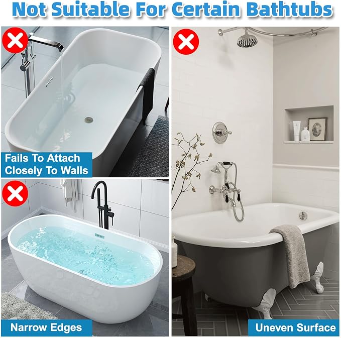 Bathtub Splash Guard(2PCS), Large Shower Splash Guard, Self Adhesive Waterproof Shower Guards to Keep Water in Shower for Bathroom, Bathtub, Tub, Sink, Stall