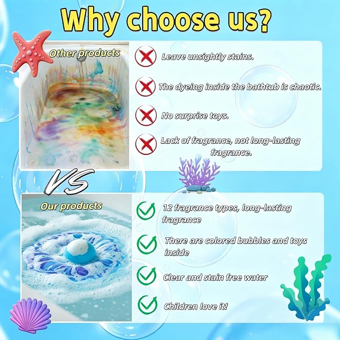 2026 New Bath Bombs for Kids with Surprise Inside, 12 Pack Kids Bath Bombs with Toys Inside Gift Set, Kid Bubble Bath Fizzy for Girls Boys & Toddlers with Bath Toys