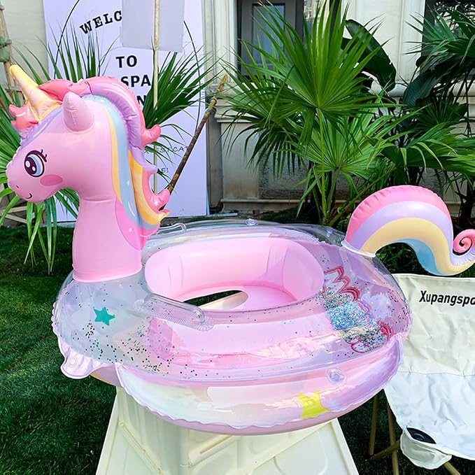 AIYUENCICI Baby Swimming Float, Inflatable Floatie Raft with Handle, Children Waist Float Ring Kids Water Pool Beach Party Toys, Toddler Swim Ring 8-48 Months