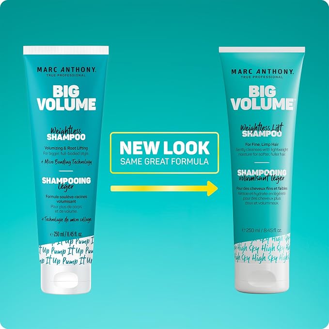 Marc Anthony Big Volume Hair Shampoo & Conditioner Set for Fine, Thin Hair - Lightweight Volumizing Shampoo & Conditioner for Gentle Cleansing - Frizz-Free & Sulfate-Free Hair Care Product