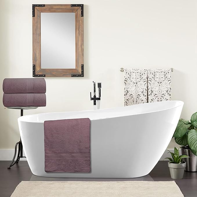 100% Cotton Luxury Bath Sheets - Pack of 2 (35" x 70") | Super Soft, Quick-Dry & Highly Absorbent Towels for Bathroom, Home, Spa & Gym (Purple Ash)