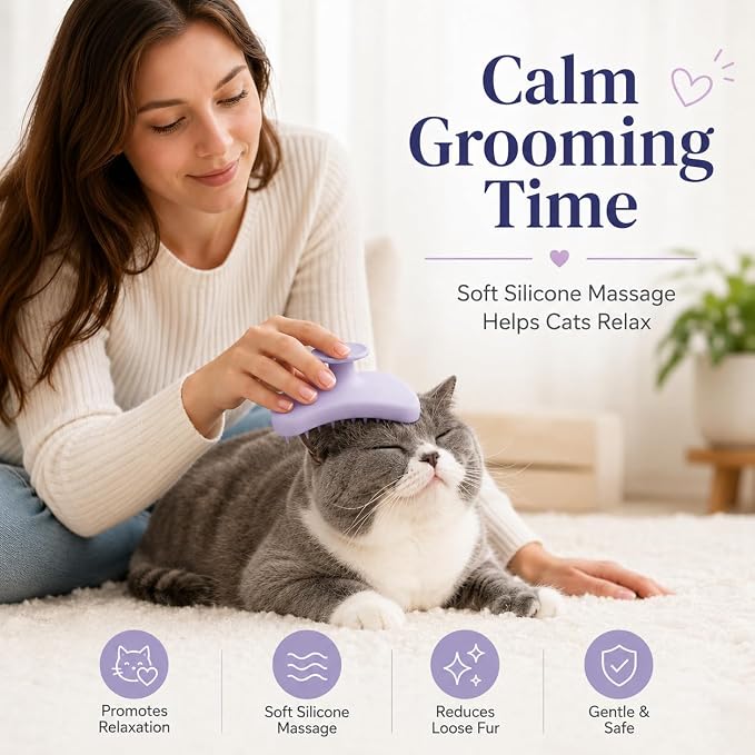 Dog Bath Brush for Grooming & Massage, Silicone Pet Shampoo Brush for Dogs and Cats, Soft Bath Scrubber for Short and Long Hair Pets, Helps Remove Loose Fur, Dirt and Tangles