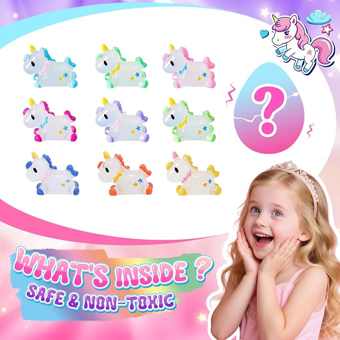 Qivatex Unicorn Bath Bombs for Girls with Toys Inside, Natural Organic | Bath Bombs Bubble Bath Toys Gift, Birthday Gifts for Girls Daughter Granddaughter, Christmas White Elephant Gifts