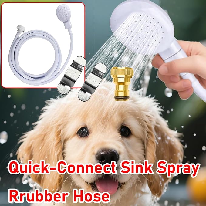 3m /9.84ft Quick-Connect Sink Spray Rrubber Hose,Shampoo Sprayer Handheld Hose Portable Sink Spraye Strainers for Bathing Baby,Pets Shower,Rinsing Vegetables,Washing Hair