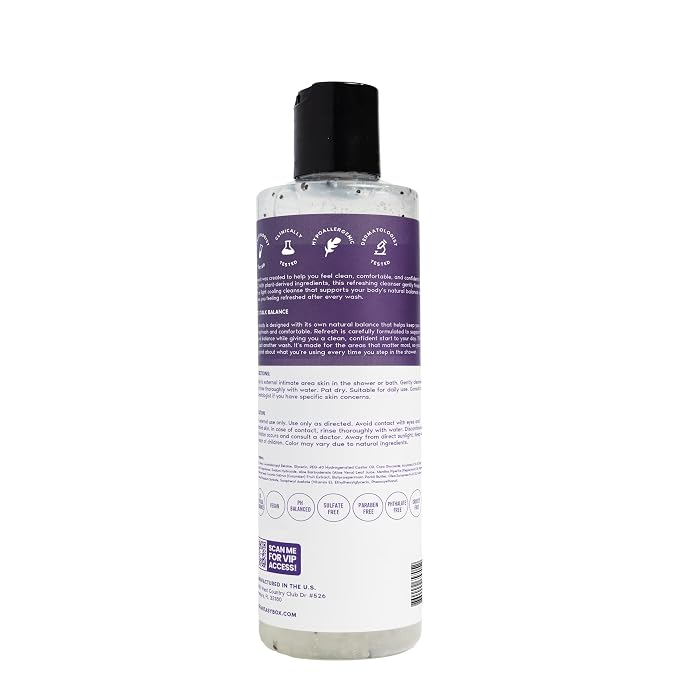 Her Fantasy Box | Refresh pH Balancing Shower Gel - Natural Feminine Hygiene Solution for Gentle Cleansing, Odor Control, and Skin Nourishment - pH-Balanced Formula for All Skin Types (8 oz)
