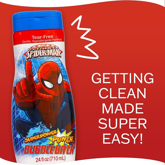 Amazing Spider-Man Bath Time Kids’ Bubble Bath Soap, 24 Fl Ounces, Watermelon Scent