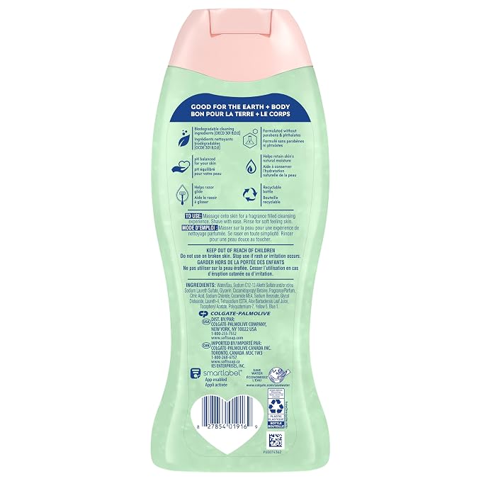 Softsoap Moisturizing Body Wash and Shave Gel, Cool Cucumber Scent, 20 fl oz Bottle (Pack of 2)