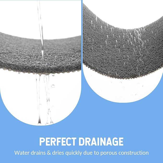 Hargiis Non-Slip Bathtub Mat, Anti Slip Shower Mat, Fast Drying Bathtub Mats, Foot Scrubber Mat, Anti Slip Mat for Tub, Floor, Bathroom, Kitchen, Home, Hotel (Grey 47"×16")