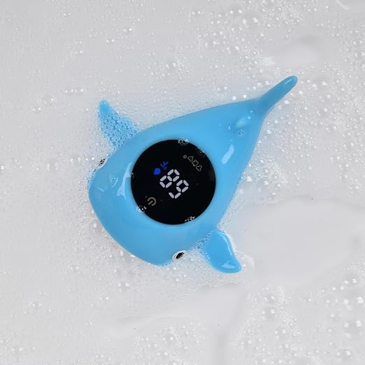 Baby Bath Thermometer - Digital Floating Water Thermometer with LED Display & Color Temperature Alerts, Rechargeable Bath Toy for Infant Bathtub Safety, Newborn Bath Essentials Gift