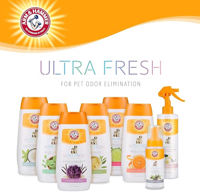 Arm & Hammer Ultra Fresh Tearless Puppy Shampoo and Conditioner 2 in 1 with Baking Soda Deodorizer, Gentle Pet Wash for Odor Control, Puppy Bath, Coconut & Lime Verbena Scent, 16 Fl Oz - 2 Pack