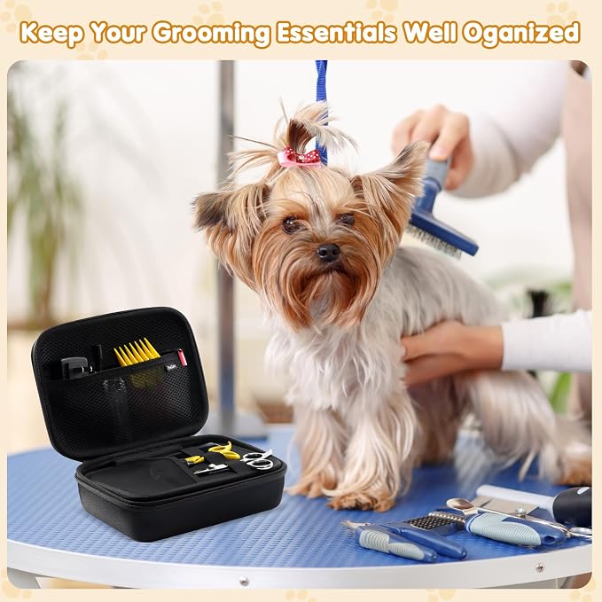 ProCase Hard Pet Grooming Tool Storage Case, Travel Organizer for Oneisall/Wahl Dog Clippers, Pet Shaver, Nail Trimmer and Accessories, Bag for Dog or Cat Grooming Kits Supplies -Black