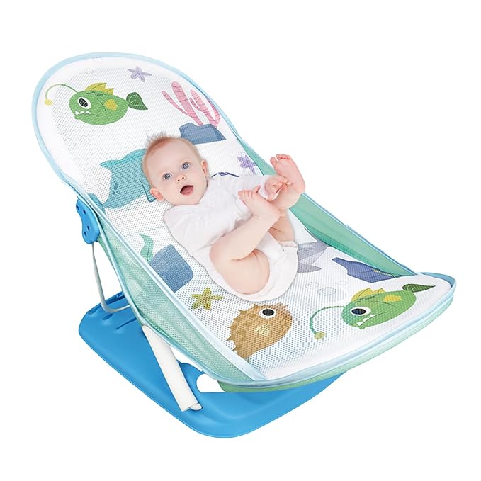 Toddler Folding Shower Rack – Portable Bath Seat, Foldable Baby Bather | Adjustable Infant Washing Support, Space-Saving Tub Station for Bathroom Counter Sink Home Use