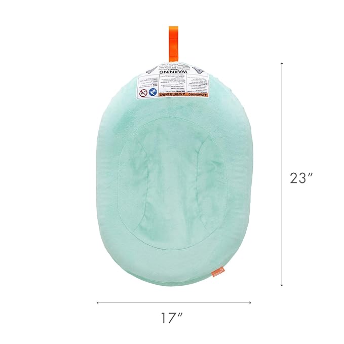 Boon Puff Inflatable Baby Bather - Infant Bathtub Includes Microfleece Cover and Contoured Sides – Inflatable Baby Bathtub for Newborns and Infants