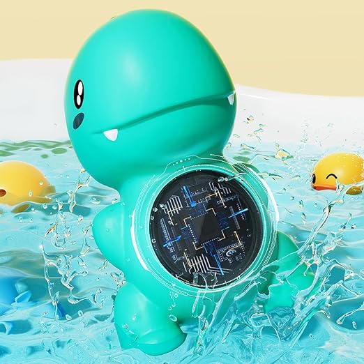 Bath Thermometer – ABS 12×7cm | Little Dinosaur Digital LED Water Temperature Display | Floating Bath Safety Thermometer for Newborns Boys and Girls Shower and Tub Use
