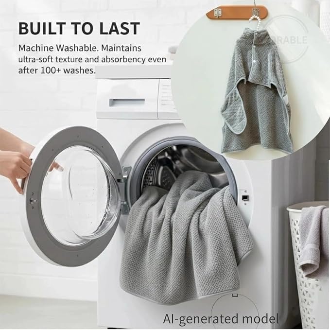 Cat Bathrobe Super Absorbent Drying Towel Full Wrap Quick Dry Pet Robe for Large Medium Small Dogs Adjustable Grooming Coat for After Bathing Swimming & Rainy Day (Gray,Large)
