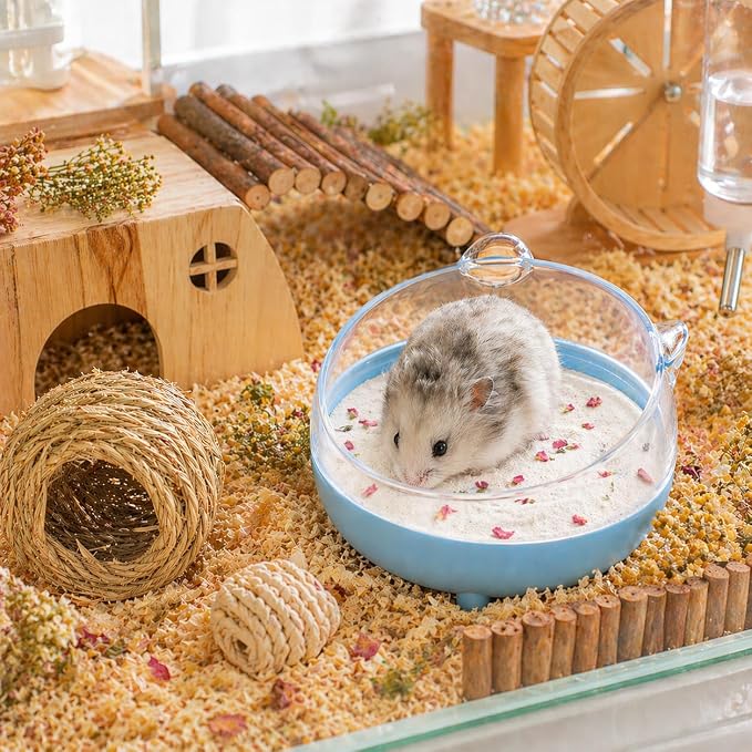 Meow&Woof Hamster Sand Bath, 2.2 lbs Low Dust Bath Sand & Potty Litter for Hamsters, Light Flower Scent Small Animal Sand for Chinchillas, Gerbils, Syrian Hamsters, Mice