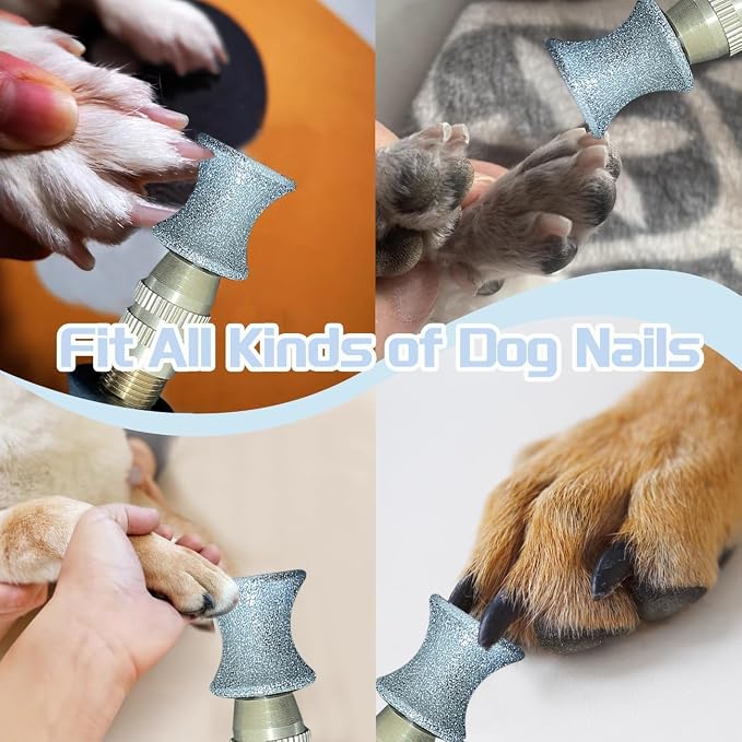 Diamond Rotary Nail Grinder Bits for Dog, 2PCS Diamond Dog Nail Grinder Attachment,1/8" Replacement Grinder Wheel Pets Nail Grooming Tools for Medium Large Dogs