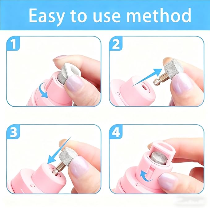 Pet Nail Grinder for Dogs & Cats, 2-Speed Electric Pet Nail File with Safety Guard, Low Noise & Vibration, Rechargeable USB Cord, Quick & Painless Trimming for Small to Large Pets (Pink)