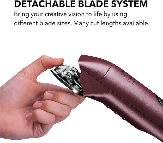Andis Professional UltraEdge Super 2-Speed Detachable Blade Dog/Pet Clipper, Rotary Motor with Shatter-Proof Housing, Runs Calm & Silent, 14-feet Cord, for All Dog Coats & Breeds, 120 Volts, Burgundy