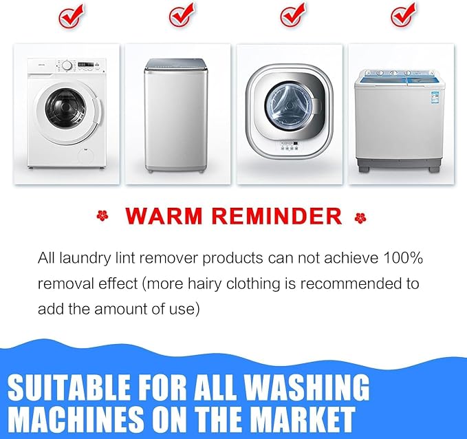 Reusable Pet Hair Remover, Effective Cat and Dog Hair Collector for Washing Machine and Dryer Fluff and Fur Remover for Clothing, Bedding, Safe and Durable, Fits All Fabrics (6)