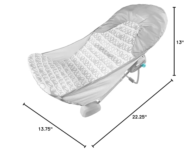 Ingenuity Foldaway 2-Position Baby Bath Seat,Adjustable Support for Sink or Bathtub,Ages 0-6 Months up to 20 Pounds,Machine-Washable Sling,(Pack of 3)