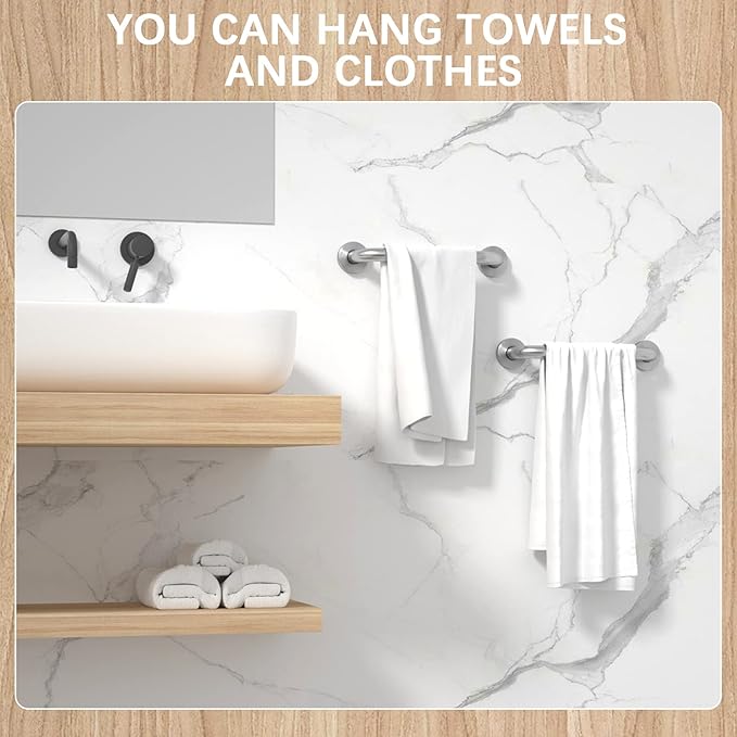 12 Inch Satin Brushed Nickel Shower Grab Bar - 1" Diameter, iMomwee Stainless Steel Bathroom Grab Bar Handle, Balance Bar for Shower and Wall, Safety Hand Rail Support, Handicap Elderly Assist Handle