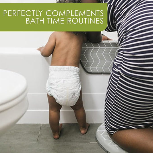 Puj – Pad Bathtub Arm Rest, Extra Comfortable Elbow Rest, Non-Slip, Firm-Grip Baby Bath Tub Cushion with Hanging Loop, Stylish Baby Bath Essentials, 17.5 x 5 x 2.25 inches