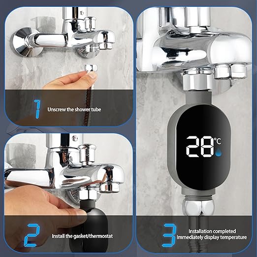 Shower Temperature Meter LED Digital Display Temperature Gauge Household Water Thermometers Waterproof Bath Thermostat