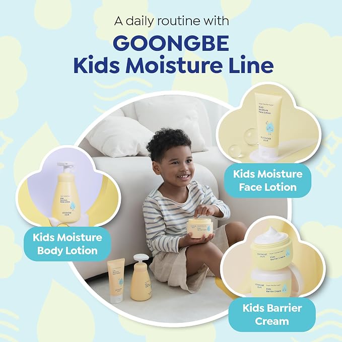 GOONGBE Kids Travel Toiletry Set – 4-in-1 TSA Carry-On Kit with Shampoo, Body Wash, Face Cleanser (Sunscreen Removal) & Lotion, Silicone-Free Low pH for Sensitive Skin1oz Each