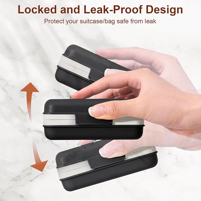 Quatish Leakproof Bar Soap Holder Dish with Lid for Shower, Portable Travel Soap Case Box for Gym, Camping, Hiking, Outdoor Use, Travel Size Toiletries Essentials, Keeps Soap Dry, Black