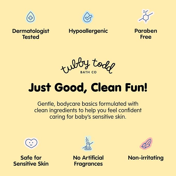 TUBBY TODD 3-Step Baby Bath & Skincare Routine - The Regulars Bundle - 2oz Baby Shampoo and Body Wash, 2oz Everyday Lotion & 1oz All Over Ointment - Fragrance-Free