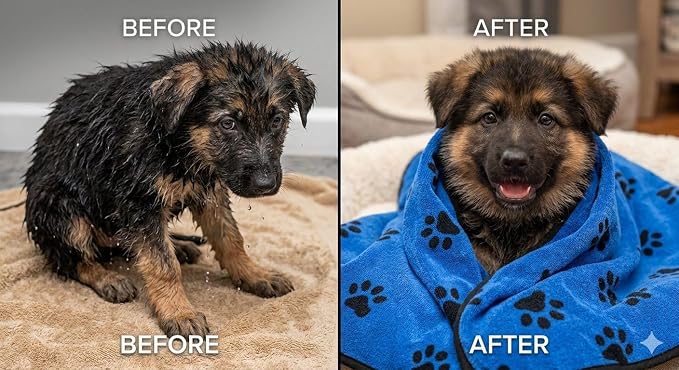 Apex Flow Microfiber Dog Towels - Pack of 8 Super Absorbent Pet Towel