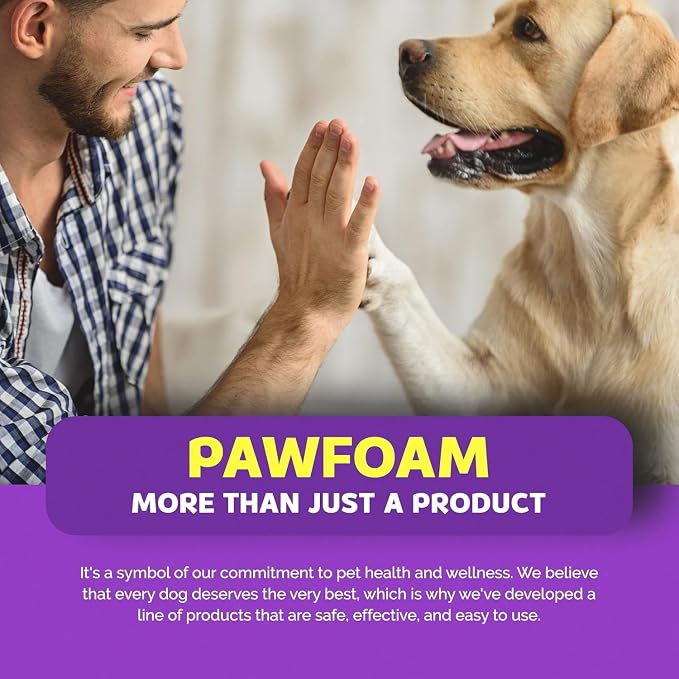 Pet Paw Cleaner for Dogs and Cats - PawFoam Pet Paw Cleaner Foam to Clean, Moisturize, Soften and Protect Paws | Gentle Dog Feet Cleaner with Silicone Dog Paw Washer Brush | 5FL OZ (1)