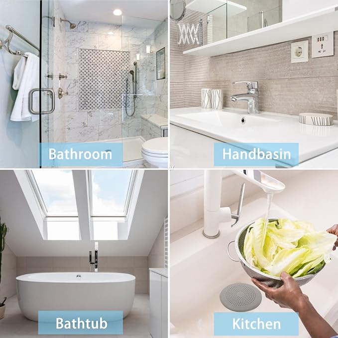 4-Pack Drain Hair Catcher Durable Silicone Hair Stopper Shower Drain Covers Easy to Install and Clean Suit for Bathroom Bathtub and Kitchen (New White 4Pack)