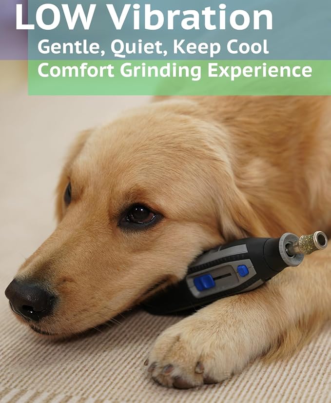 Diamond Dog Nail Grinder Attachment, Diamond Rotory Bit for Dogs&Pets Nail Care, Made for Dremel Grinder for Animals Nail Care & Home Grinder Tools, Retriever, Smooth-grit