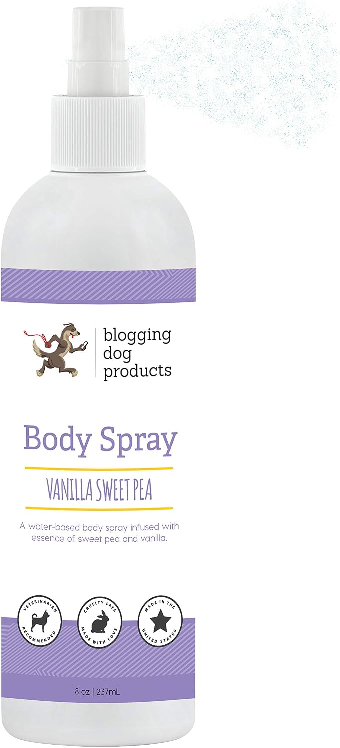 Dogs deodorizing spray - long-lasting dog cologne & pet odor eliminator - vanilla sweet pea scented pet perfume for smelly doggies - safe, refreshing grooming spray