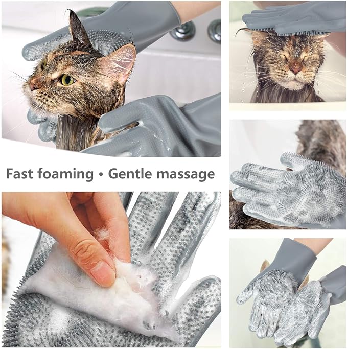 Dog Bath Glove - Dog Brush, Grooming Glove, Dog WASH Glove, Dog&CAT DESHEDDING Glove 1 Pack