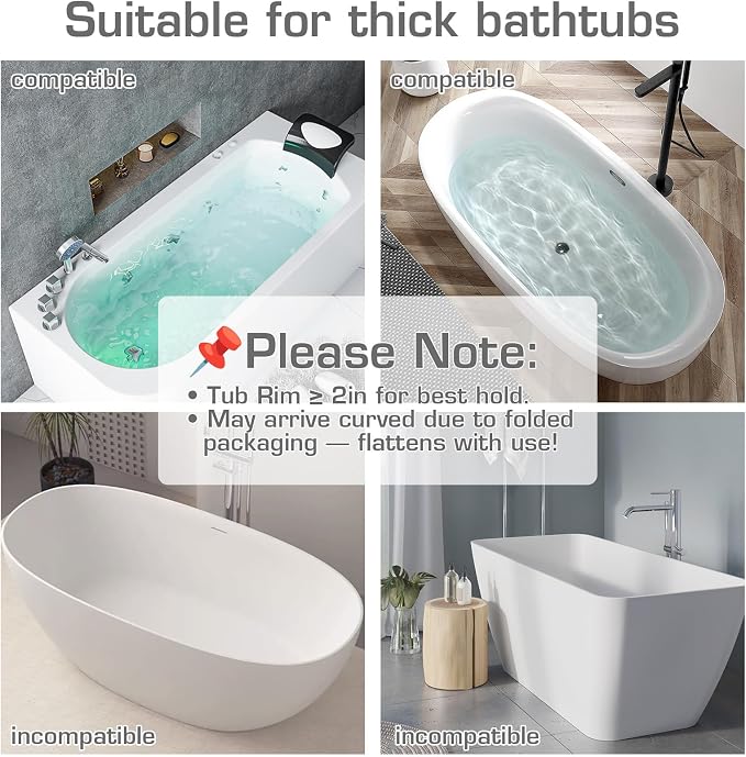 31.5" Bathtub Splash Guard for Kids & Toddlers - Silicone Play Shelf & Toy Storage Tray with Strong Suction Cups to Prevent Water Spills, No-Leak Fun Bath Time - Tub Toy Holder Ledge,White