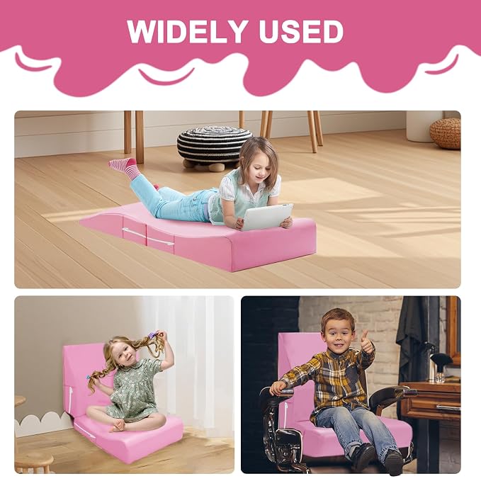 Extra Large Hair Washing Station for Kids - Ergonomic Shampoo Foam Mat with Neck Support for Sink, Portable & Foldable Shampoo Buddy for Toddlers, Non-Slip & Waterproof Hair Washing Mat -Pink