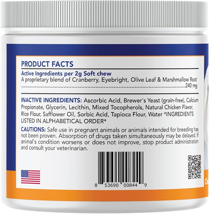 Angels' Eyes Natural Tear Stain Prevention Soft Chews for Dogs | Chicken Flavor | 90 Count | Daily Supplement for All Breeds | No Wheat or Corn | Cranberry, Eyebright & Marshmallow Root | NASC Seal