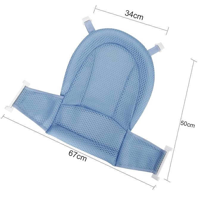 Adjustable Baby Bath Support Mesh Sling Non-Slip Infant Bathtub Shower Net Breathable Newborn Bath Cushion Pad Quick Drying Bathing Sling for Toddler Aged 0-3 (No Bathtub)