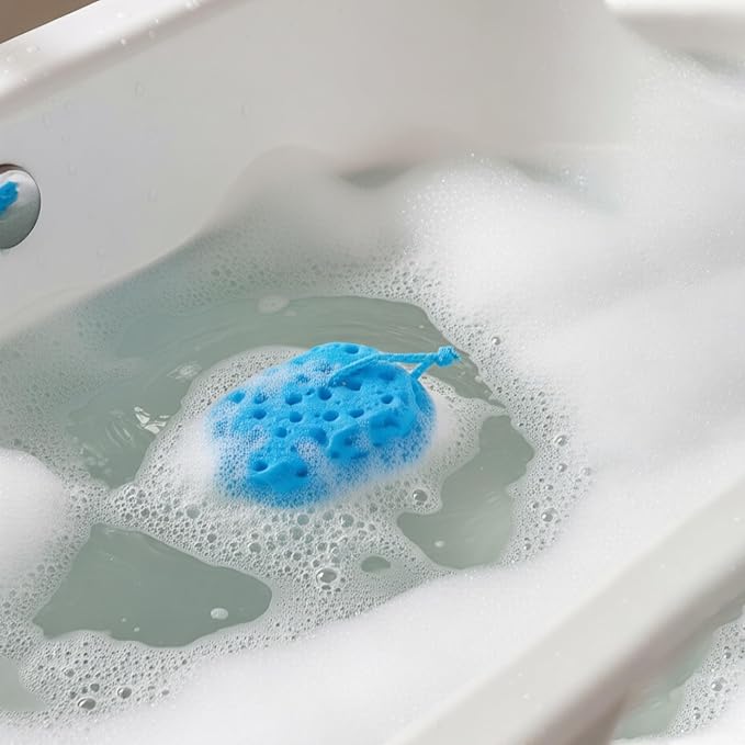 3piece Shower Sponge Set with Colored Honeycomb Pattern (red, Blue, Purple)