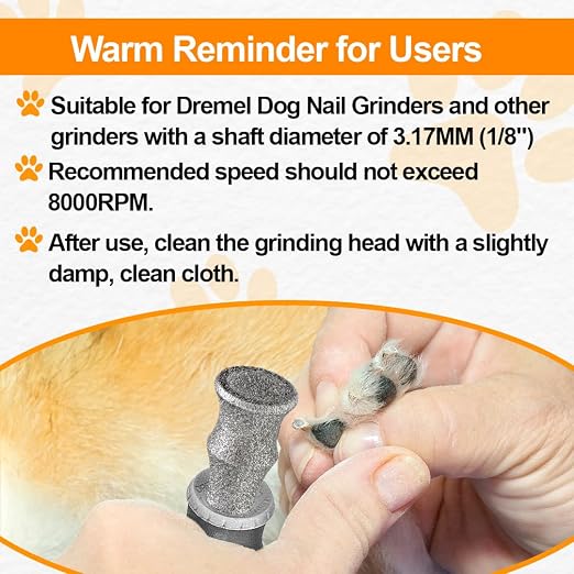 Diamond Rotary Pet Nail Grinder Bits Dog Nail Grinder Replacement Head -5PCS 1/8" Replacement Grinder Wheel for Animals Nail Care(Mixed)