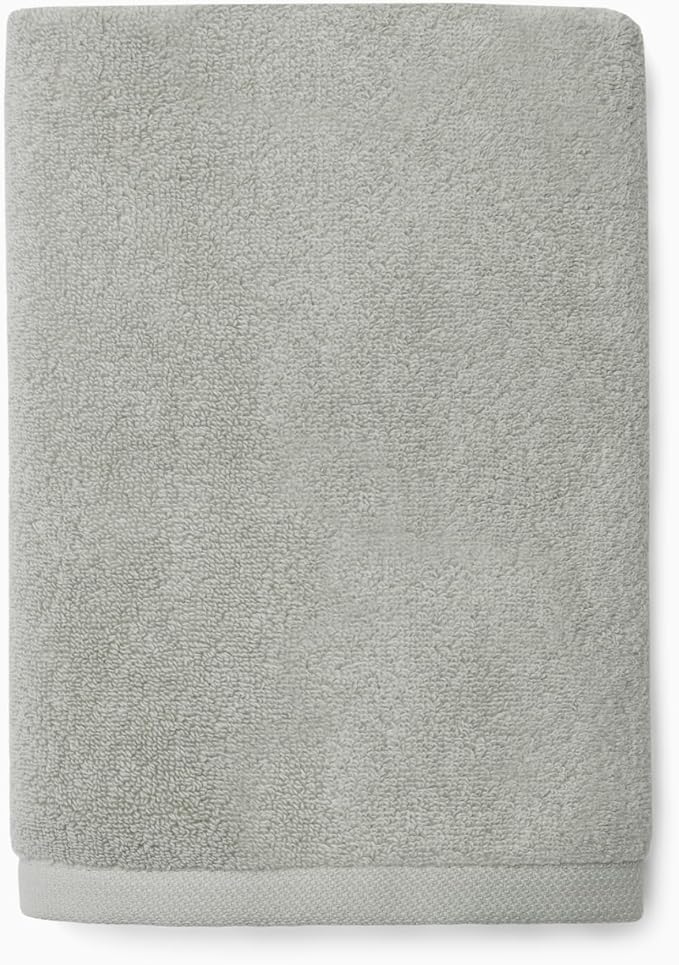 Sferra Cielo Hand Towel 20" x 30" β 100% Long Staple Zero Twist Cotton Towels, Highly Absorbent, Fade-Resistant, Luxurious Woven Border Design, 550 GSM Bath Towel, Platinum